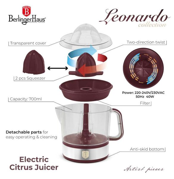 Elektrický lis na citrusy Leonardo Collection