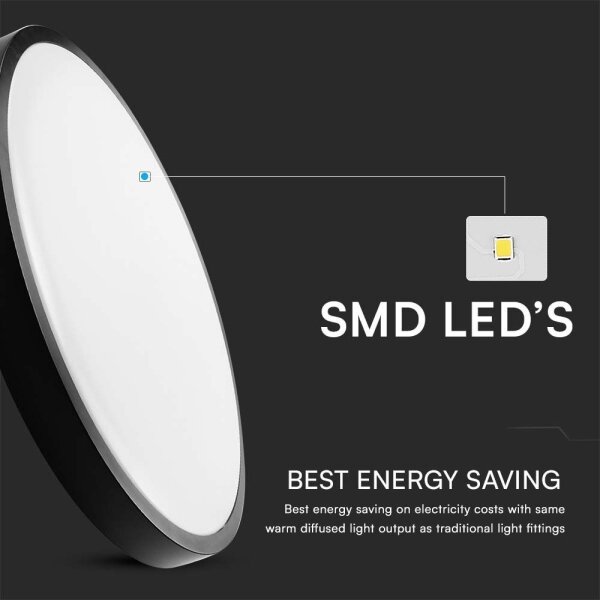 LED Koupelnové stropní svítidlo se senzorem LED/18W/230V 4000K IP44 černá