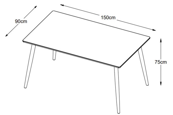 Unique Furniture Dubový jídelní stůl Barrali 150 x 90 cm