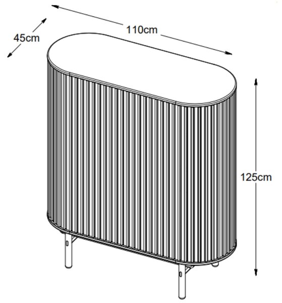 Unique Furniture Dubová komoda Carno 110 x 40 cm