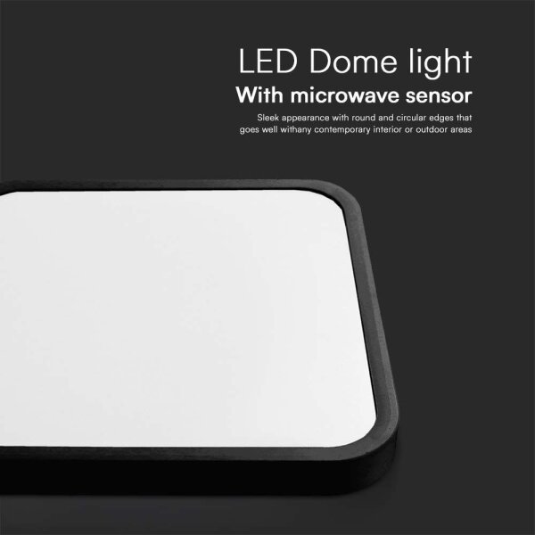 LED Koupelnové stropní svítidlo se senzorem LED/18W/230V 4000K IP44 černá
