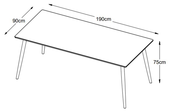 Unique Furniture Dubový jídelní stůl Barrali 190 x 90 cm
