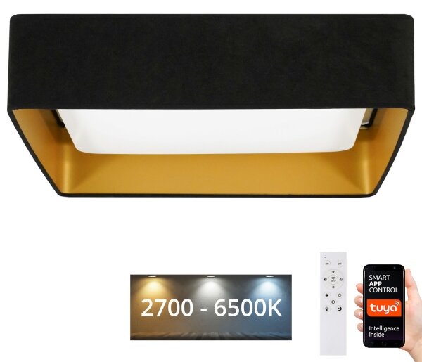 Brilagi-LED Stmívatelné svítidlo VELVET SQUARE LED/36W/230V Wi-Fi Tuya+DO černá