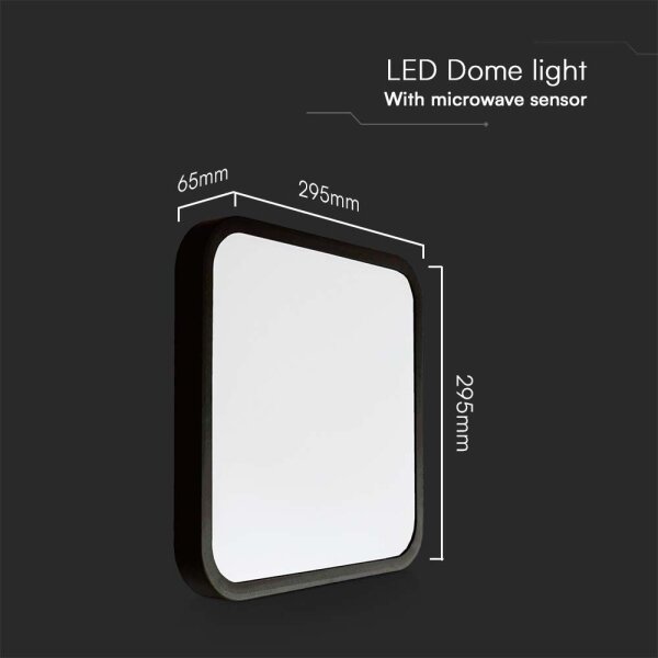 LED Koupelnové stropní svítidlo se senzorem LED/18W/230V 4000K IP44 černá