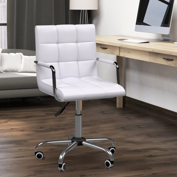 Kancelářská ergonomická židle HOMCOM 84-99 cm bílá