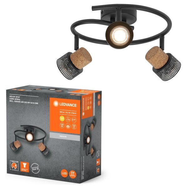 Ledvance - LED Bodové svítidlo DECOR CORK 3xGU10/3,4W/230V