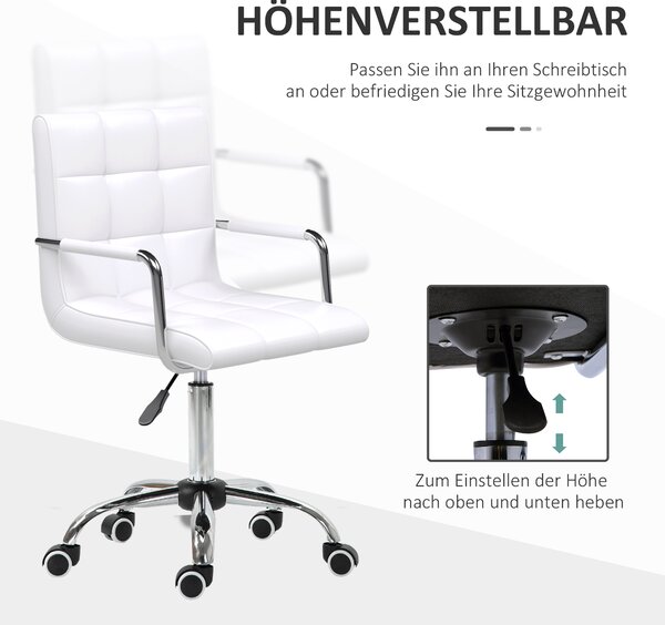 Kancelářská ergonomická židle HOMCOM 84-99 cm bílá