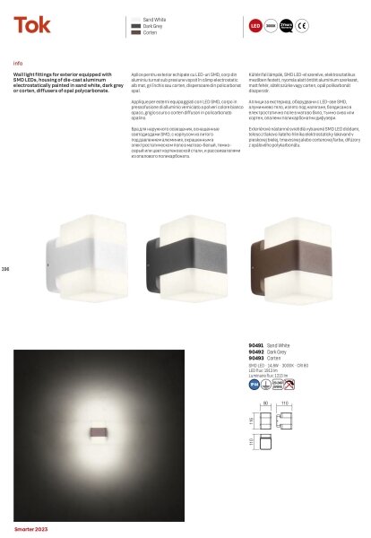 Redo 90492 - LED Venkovní nástěnné svítidlo TOK LED/14,8W/230V IP44 antracit