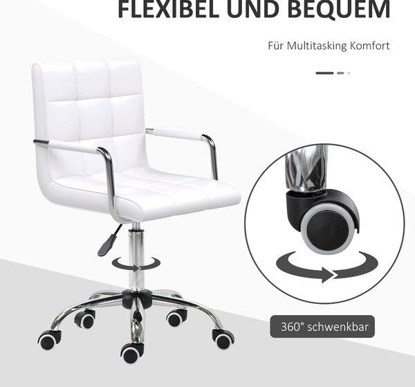 Kancelářská ergonomická židle HOMCOM 84-99 cm bílá