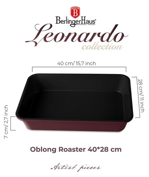 Plech na pečení hluboký s titanovým povrchem 40 x 28 cm Leonardo Collection