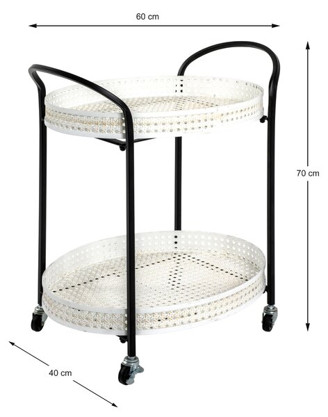 SERVÍROVACÍ VOZÍK, černá, béžová, 60/70/40 cm Carryhome