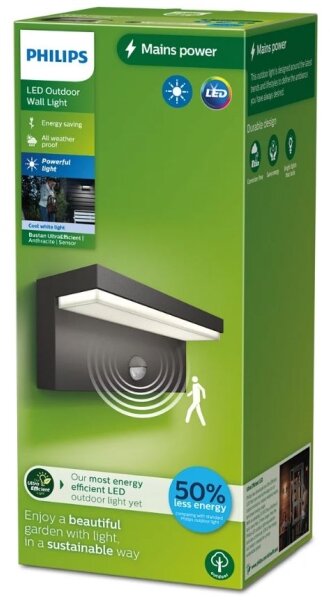 Philips - LED Venkovní nástěnné svítidlo se senzorem BUSTAN LED/3,8W/230V IP44