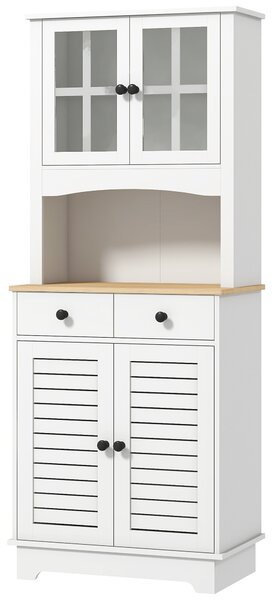 HOMCOM Kuchyňská skříňka s nastavitelnými policemi 68 x 39,5 x 170 cm bílá