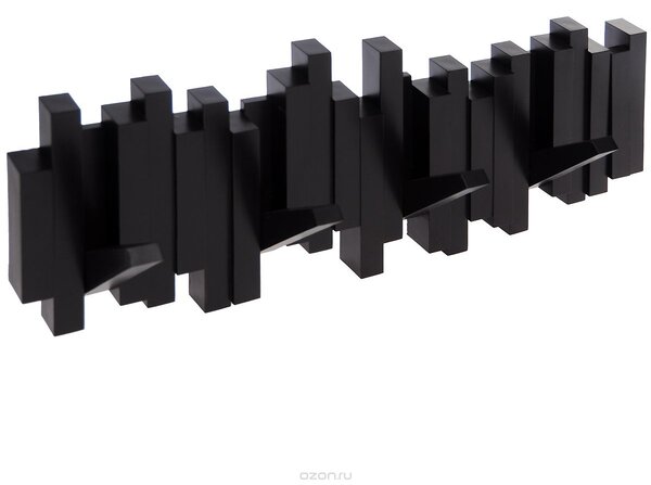 Umbra, Nástěnný věšák s 5 sklopnými háčky Sticks | černý