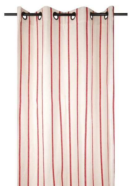 Bavlněný závěs s pruhy TROPE, 135 x 260 cm, červený