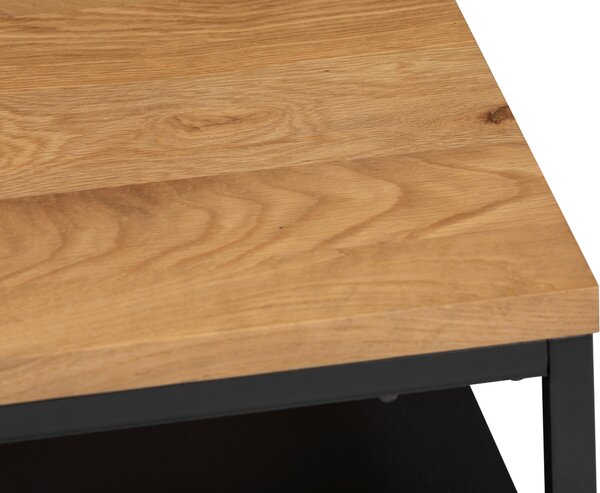 KONFERENČNÍ STOLEK, přírodní barvy, černá, dřevo, kov, 70/70/45,5 cm MID.YOU - Konferenční stolky, Online Only