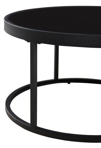 SADA KONFERENČNÍCH STOLKŮ, šedá, černá, kov, sklo, kompozitní dřevo, 65-80/65-80/38-40 cm MID.YOU - Konferenční stolky, Online Only