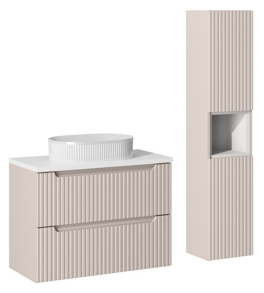 Comad Koupelnová sestava Nova Cashmere 80 cm s umyvadlem, deskou a skříňkami kašmírová