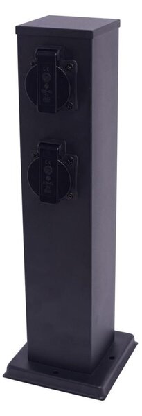 Venkovní zásuvkový sloupek 2Z SCHUKO 230V IP44 40 cm černá