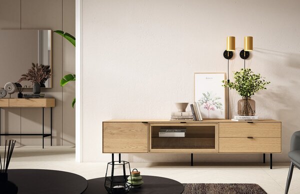 Dubový toaletní stolek Somcasa Tulsa 100 x 35 cm