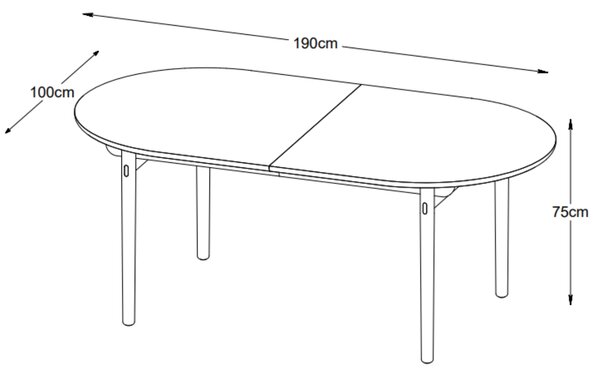 Unique Furniture Dubový jídelní stůl Carno 190 x 100 cm