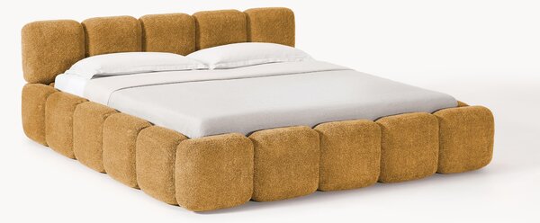 Čalouněná postel z plyšového bouclé Tayla