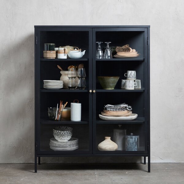 Unique Furniture Kovová vitrína Carmel 140 x 110 cm