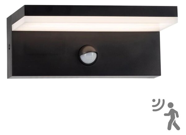 LED Venkovní nástěnné svítidlo se senzorem TESA LED/10W/230V IP54 černá