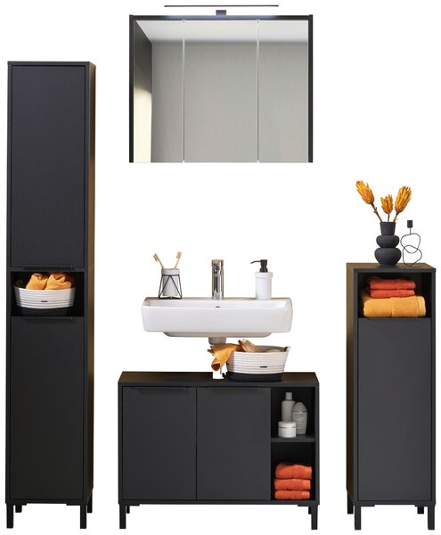 SKŘÍŇKA POD UMYVADLO, černá, černá, 80/49,3/33 cm home24 - Koupelnové série, Online Only