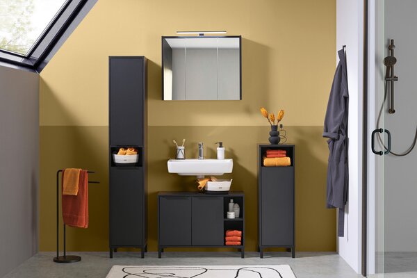 SKŘÍŇKA POD UMYVADLO, černá, černá, 80/49,3/33 cm home24 - Koupelnové série, Online Only