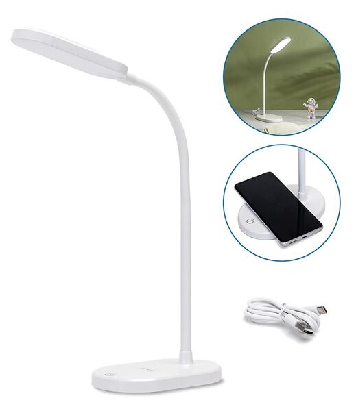 Aigostar - LED Stmívatelná stolní lampa s bezdrátovým nabíjením LED/2,5W/5V bílá