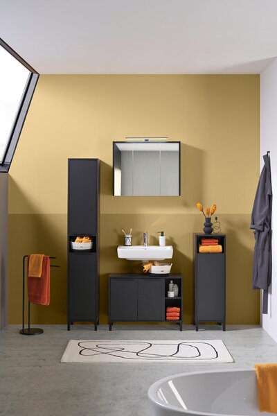 SKŘÍŇKA POD UMYVADLO, černá, černá, 80/49,3/33 cm home24 - Koupelnové série, Online Only