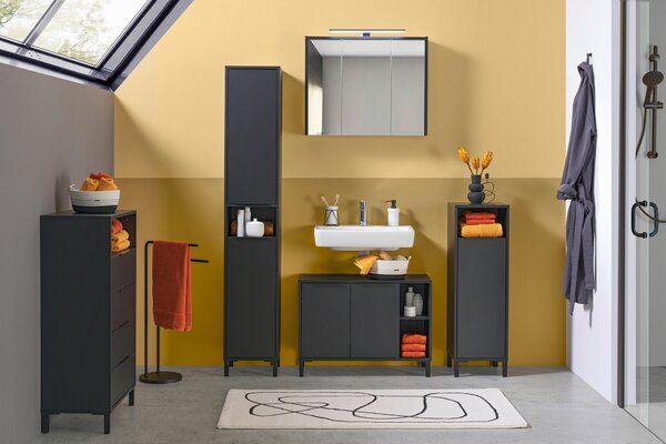 SKŘÍŇKA POD UMYVADLO, černá, černá, 80/49,3/33 cm home24 - Koupelnové série, Online Only