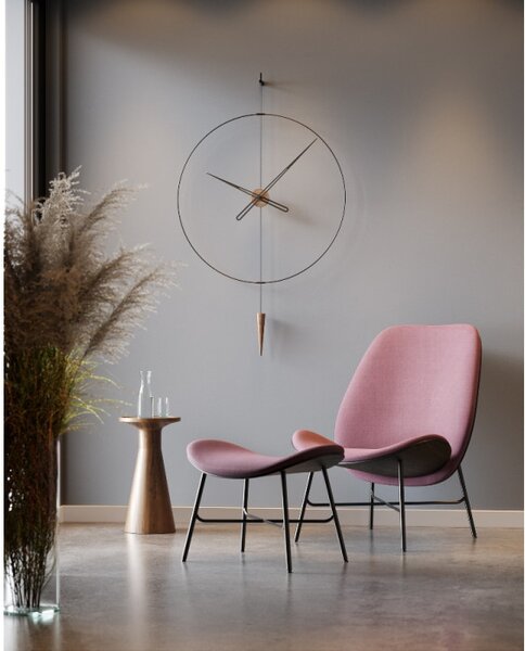 Mclocks Designové nástěnné hodiny PP812 Pendulum Plus oak-black-black 80cm