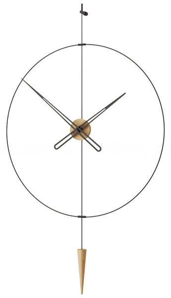 Mclocks Designové nástěnné hodiny PP812 Pendulum Plus oak-black-black 80cm
