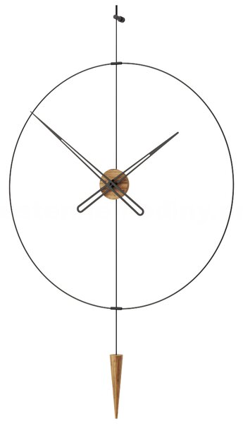 Designové nástěnné hodiny PP821 Pendulum Plus walnut-black-black 80cm