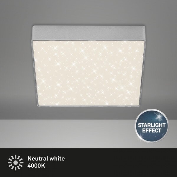 Briloner 7077-414 - LED Stropní svítidlo STAR SKY LED/16W/230V 21x21 cm stříbrná
