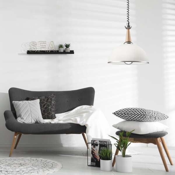Stahovací lustr CHIARA 1xE27/60W/230V stříbrná/buk