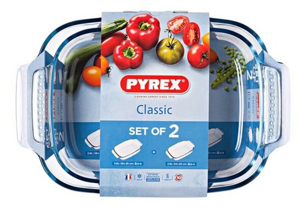 Sada nádob na pečení Pyrex Classic Transparentní Sklo (2 pcs)