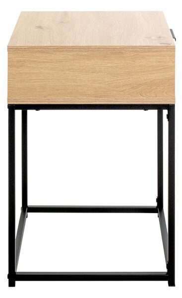 NOČNÍ STOLEK, černá, barvy dubu, 40/60/40 cm - Online Only noční stolky, Online Only