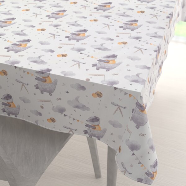 Biante Dětský bavlněný obdélníkový ubrus Sandra SA-764 Jezevec na cestě k Měsíci 50x100 cm