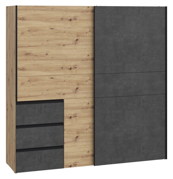 KONDELA Skříň, dub artisan/tmavě šedý beton, VIOLO