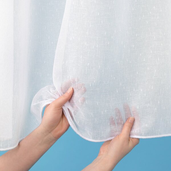 Záclona - bílý režný vzor s nopky a olůvkem ZAC-033 výška 325 cm Pouze metráž
