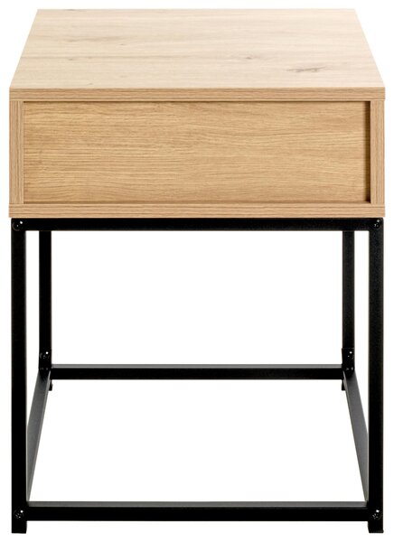 NOČNÍ STOLEK, černá, barvy dubu, 40/50/40 cm, Online Only