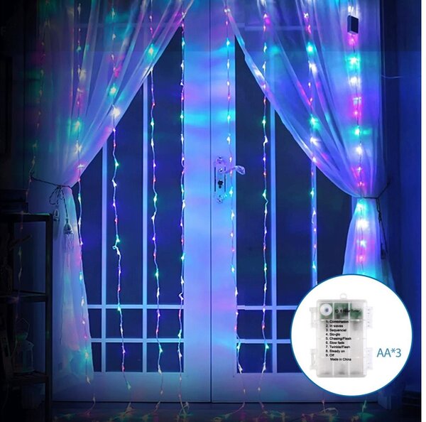 Aigostar - LED Venkovní vánoční řetěz 200xLED/8 funkcí 3xAA 5x2m IP44 multicolor
