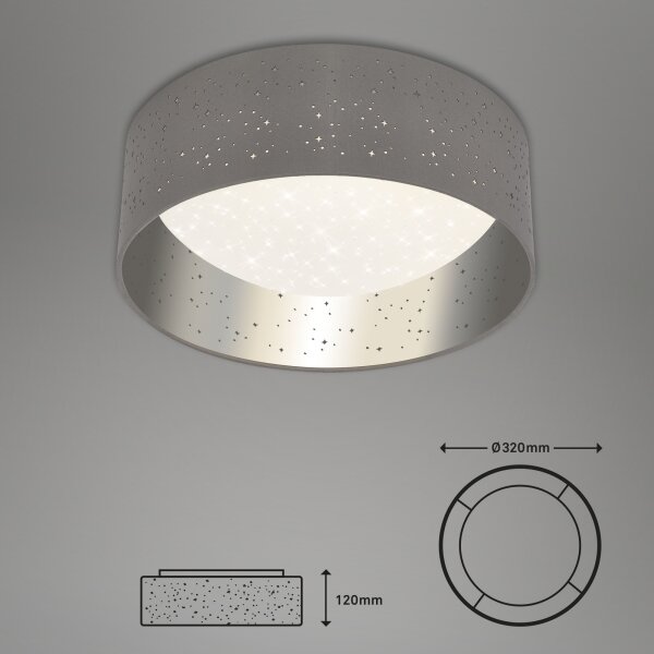 Briloner 3482014 - LED Stropní svítidlo STARRY LED/12W/230V šedá/stříbrná