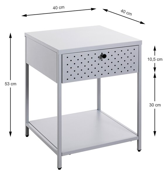 NOČNÍ STOLEK, šedá, 40/53/40 cm, Online Only