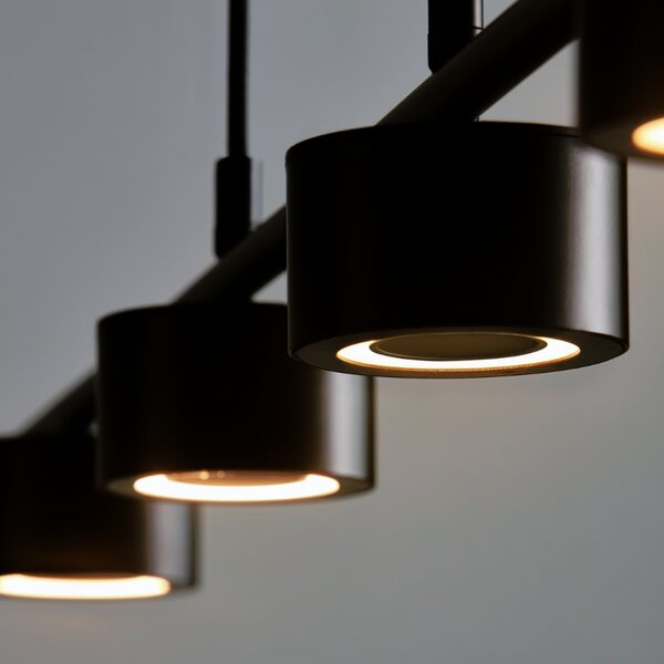 Nordlux Černé kovové závěsné LED světlo Clyde 115 cm