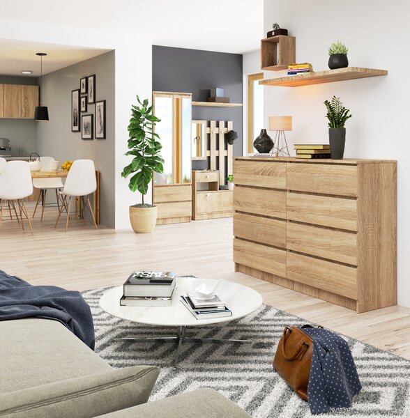 Ak furniture Komoda Rollo X 138,4 cm dub sonoma