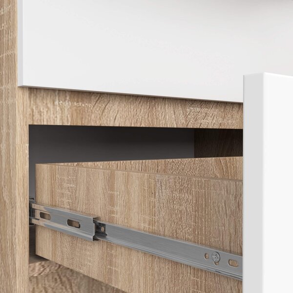 Ak furniture Komoda Rollo X 140 cm dub sonoma/bílá